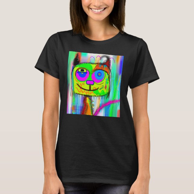 Camiseta Testemunho miou gatinho humorístico retrato fofo g (Frente)