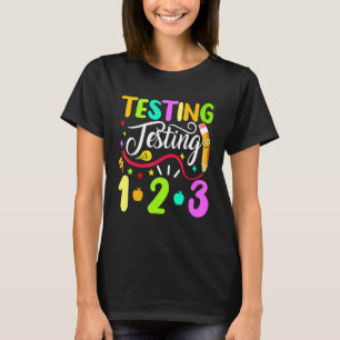 Camiseta Testes De Volta Às Escolas 1 2 3