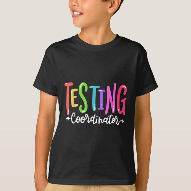 Camiseta Testing Coordinator Test Day Exam Motivational Squ (Frente)