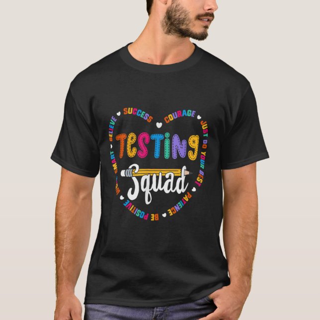 Camiseta Testing Squad Motivational Test Day Words Heart Te (Frente)