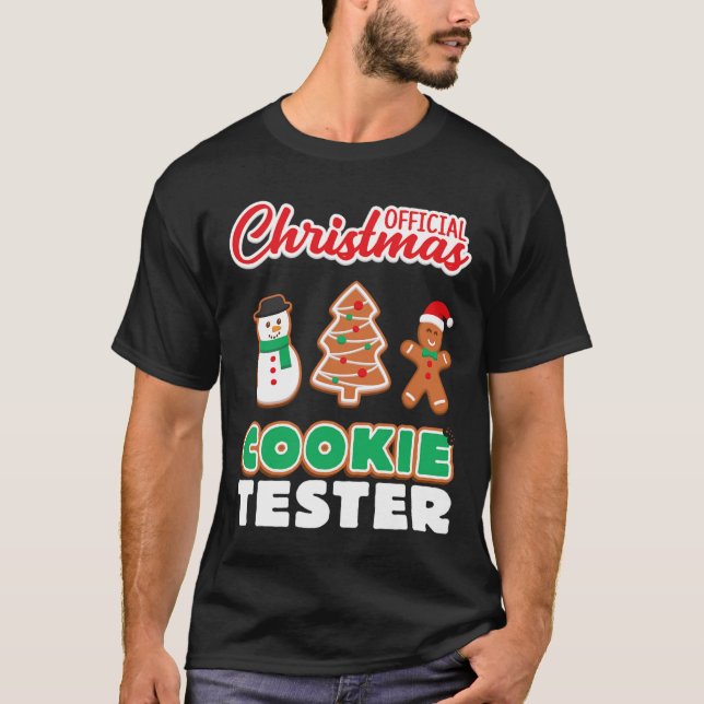 Camiseta Testor de Biscoito de Natal T Xmas Cute Toddl (Frente)