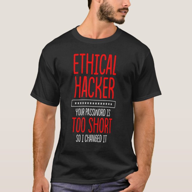 Camiseta Testor de Caneta 8 da Cybersecurity do Hacker Étic (Frente)