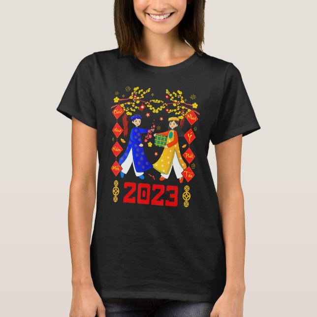 Camiseta Tet 2023 Chuc Mung Nam Moi Vietnamse Lunar New Yea (Frente)