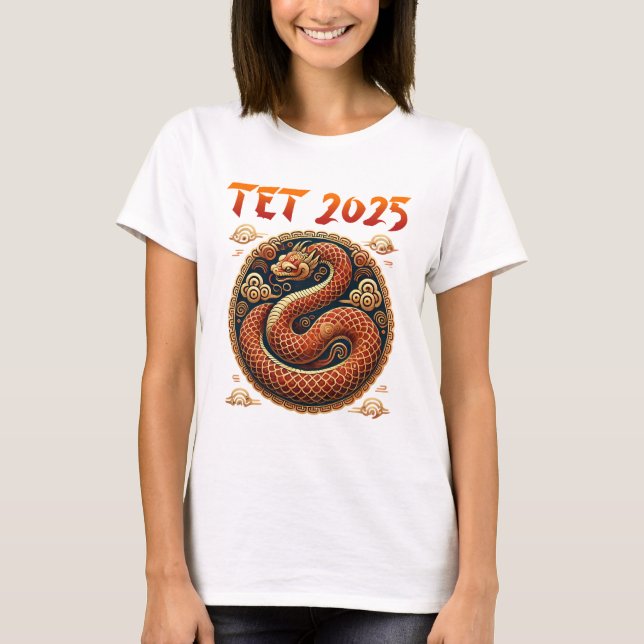 Camiseta Tet 2025 Year of the Cobra Vietnamese New Year (Frente)