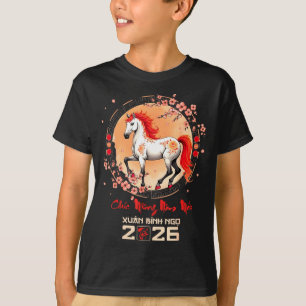 Camiseta Tet 2026 Ano Vietnamita Cavalo Zodíaco Lunar Chinê
