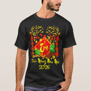 Camiseta Tet 2026 chúc mừng năm mới cavalo vietnamita lunar