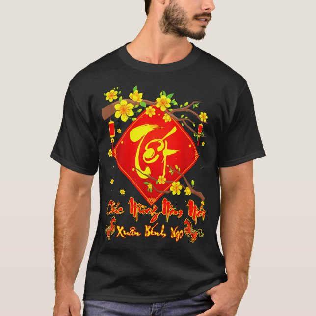 Camiseta Tet 2026 Chuc Mung Nam Moi Xuan Binh Ngo Vietnames (Frente)