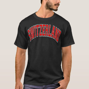 Camiseta Tet Vermelho do Estilo de Variação da suiça