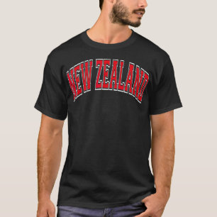 Camiseta Tet Vermelho do Estilo Varsity Nova Zelândia