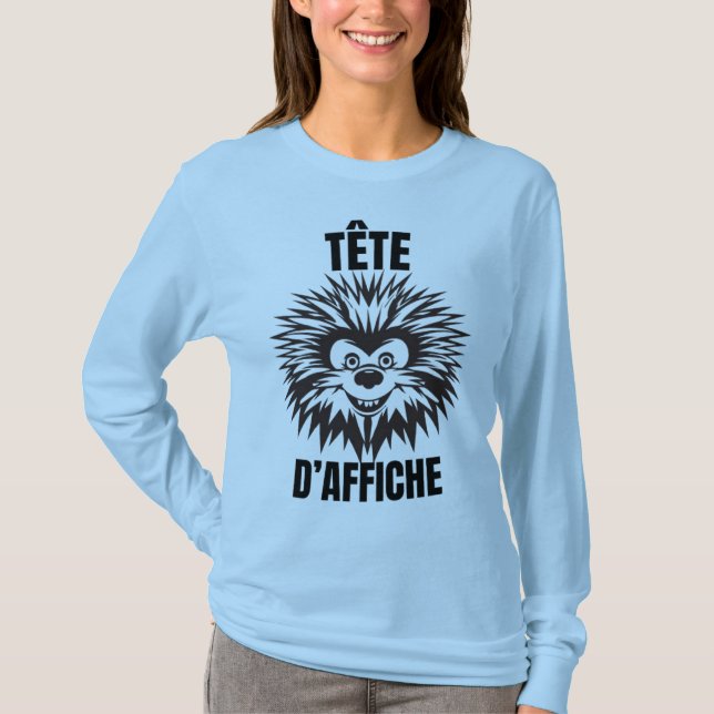 Camiseta Tête d’affiche – Hérisson drôle et touffu (Frente)