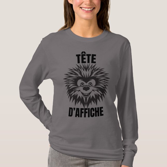 Camiseta Tête d’affiche – Hérisson drôle et touffu (Frente)