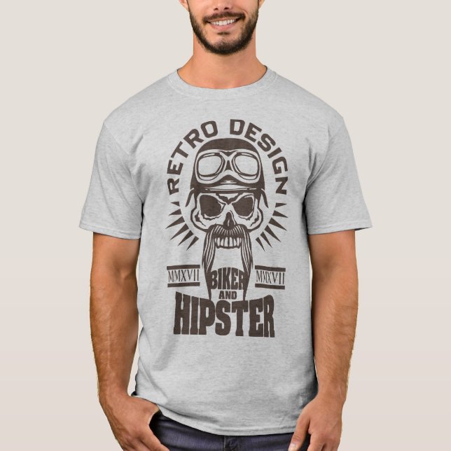 Camiseta tete de mort citation hipster biker casque moto mo (Frente)