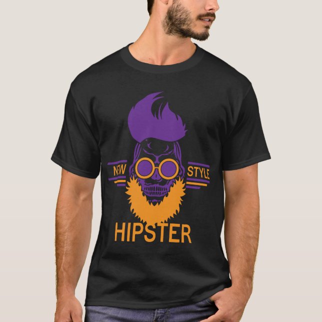Camiseta tete de mort hipster citation new style barbe desi (Frente)
