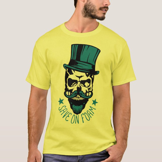 Camiseta tete de mort hipster citation save foam barbe chap (Frente)