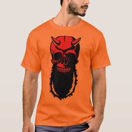 Camiseta tete de mort hipster corne barbe diable moustache 