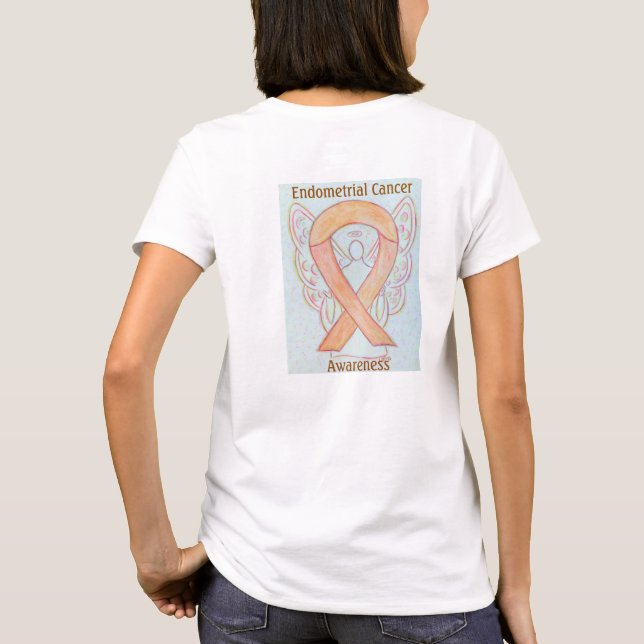 Camiseta Teto Anjo da Consciência do Cancer Endometrial Fit (Verso)