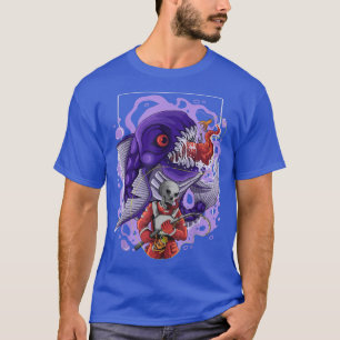 Camiseta Teto Ataque Pira Mar Monstro de Peixes Grandes