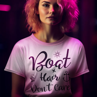 Camiseta Teto Casual de Cabelo de Barco