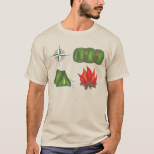 Camiseta Teto de Acampamento Sleeping Bag Camping Tent Camp