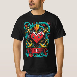 Camiseta Teto de Anchor Cardíaco da Antiga Escola