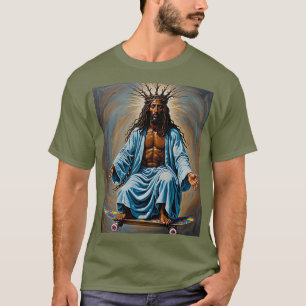 Camiseta Teto de Arte Urbana do Skateboard Jesus