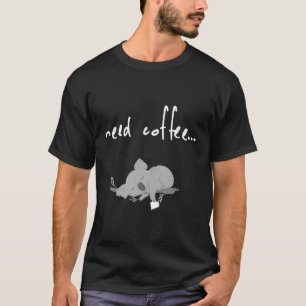 Camiseta Teto de Cafeína Koala Cute, Preguiçoso