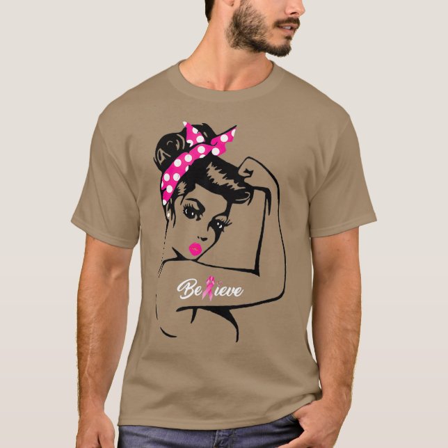 Camiseta Teto de Consciência do Guerreiro do Cancer da Mama (Frente)