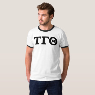 Camiseta Teto de Dedo Branco com Letras de Bloco Preto