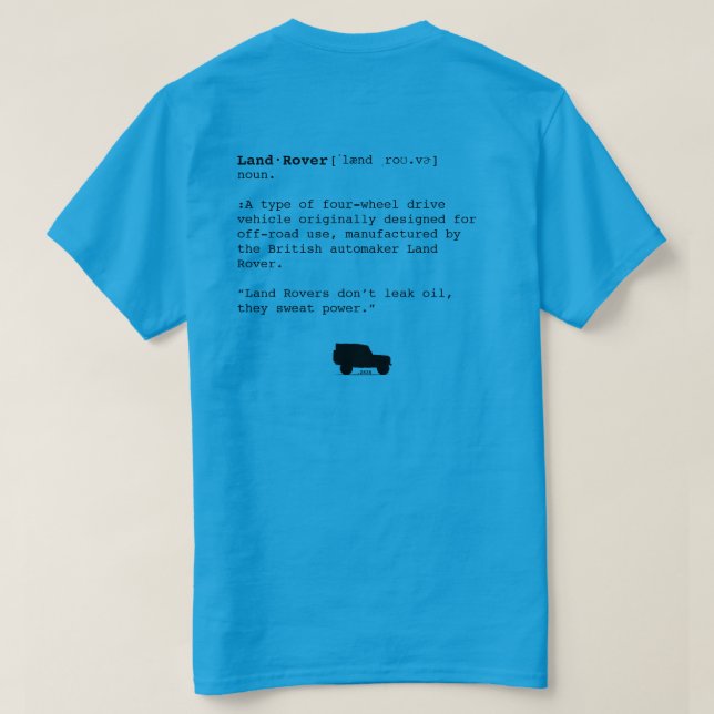 Camiseta Teto de Definição do Land Rover (Verso do Design)
