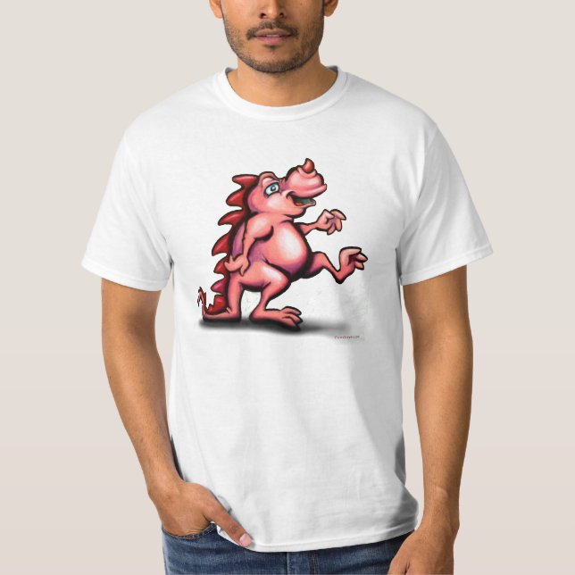Camiseta Teto de Dragão Rosa-Rosa-Bonito (Frente)