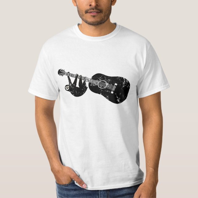 Camiseta Teto de guitarra de preguiça-de-safra (Frente)