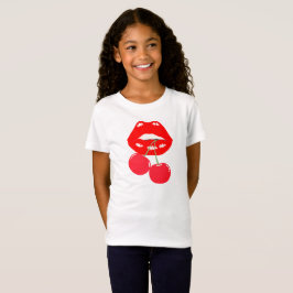 Camiseta Teto de Lábios Vermelhos Negros e Reproduzíveis pa