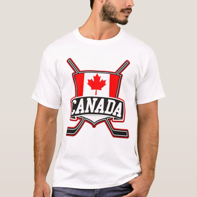 Camiseta Teto de logotipo canadense de hóquei (Frente)