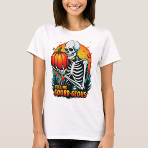 Camiseta Teto de Mão de Halloween 'Sentindo Gourd-geous'