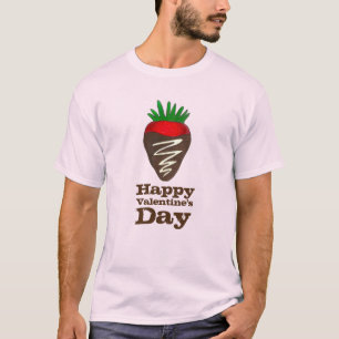 Camiseta Teto de morango de chocolate feliz dia de os namor