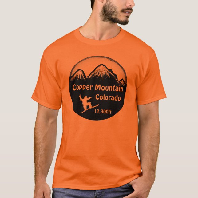 Camiseta Teto de neve laranja da Copper Mountain Colorado (Frente)
