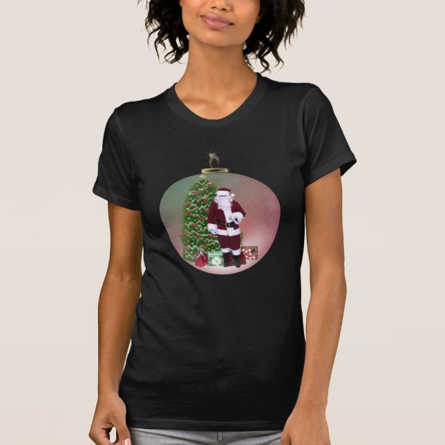 Camiseta Teto de Ornamento de papais noeis (Frente)