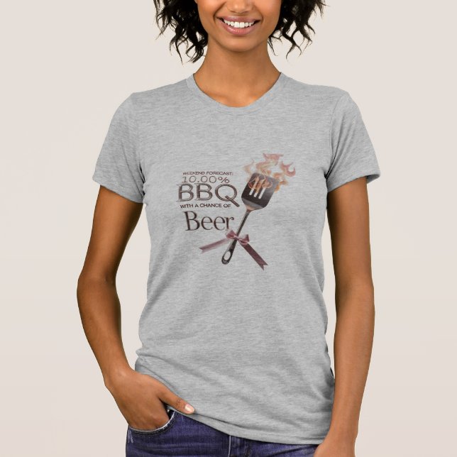 Camiseta Teto de Previsão de CHURRASCO de Cute Flaming (Frente)