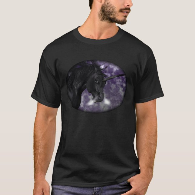 Camiseta Teto de Unicórnio Negro (Frente)