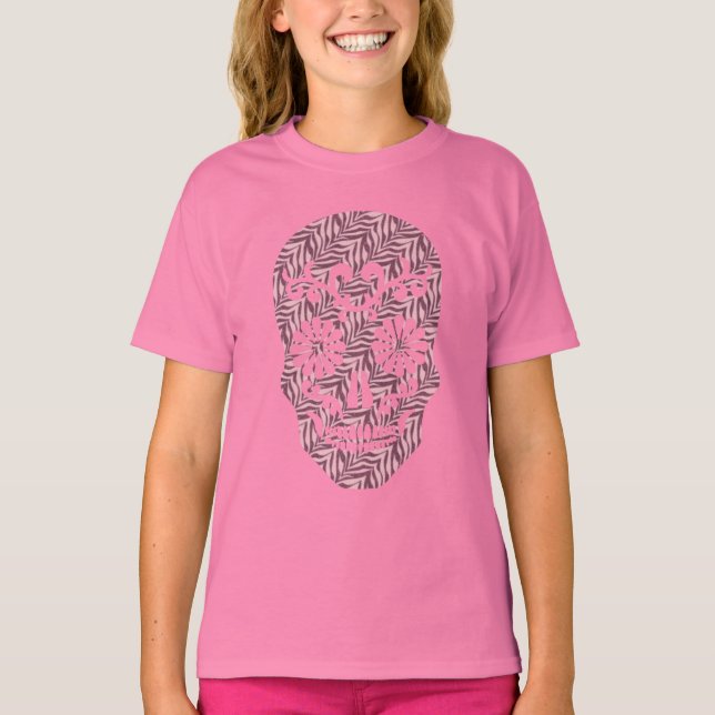 Camiseta Teto do crânio de Zebra-Grunge, Crânio (Frente)