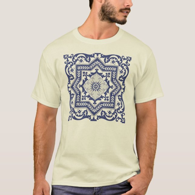 Camiseta Teto do estilo Azulejo Monograma Transparente (Frente)