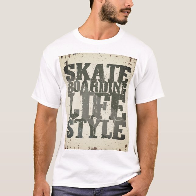 Camiseta Teto do Estilo de Vida do Skateboard (Frente)