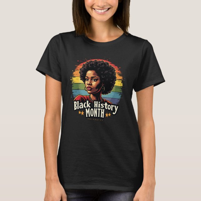 Camiseta Teto do Mês da História Negra - Arte Negra Orgulho (Frente)