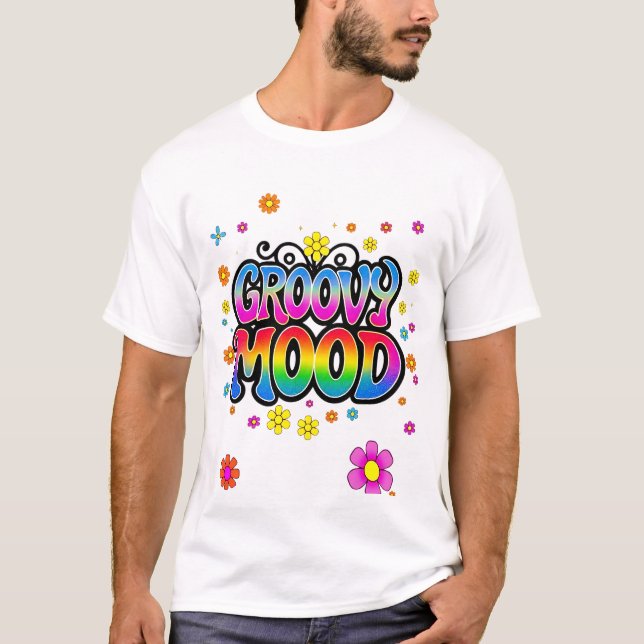 Camiseta Teto do Modo Ícone da Flor do Groovy (Frente)