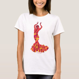 Camiseta Teto do Viagem Gráfico do Dançarino Flamenco