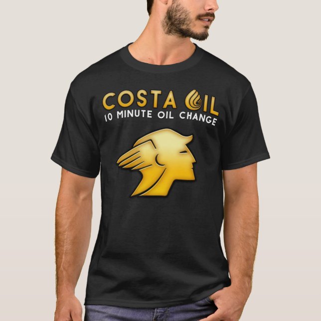 Camiseta Teto Escuro do Logotipo da Praça Azul Costa (Frente)