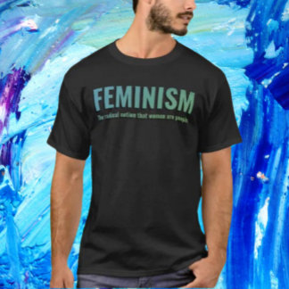 Camiseta Teto Gradiente Feminista - Negrito em Azul e Verde