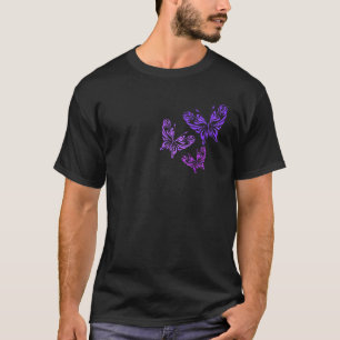 Camiseta Teto Gráfico da Borboleta da Borboleta Roxa