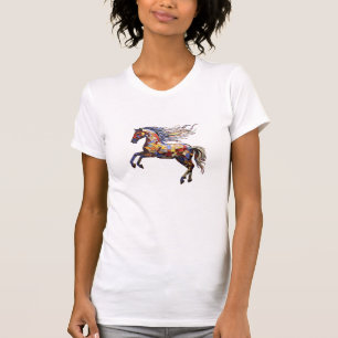 Camiseta Teto Gráfico de Cavalo Mosaico