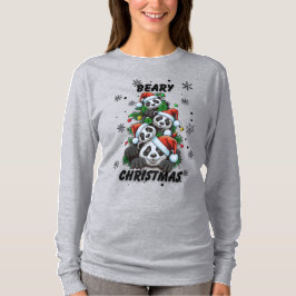 Camiseta Teto Gráfico de Panda de Natal